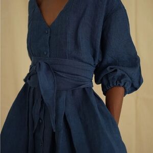 J. Llambias indigo linen dress